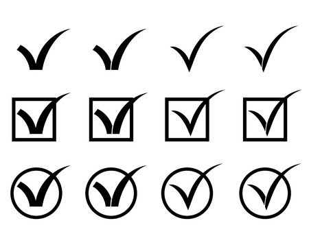 Vector illustrations of set of marks on white background.のイラスト素材