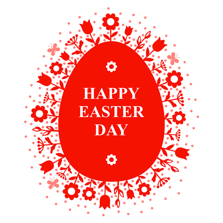 Vector illustrations of Easter greeting flowers eggのイラスト素材