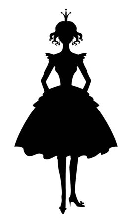 Vector illustrations of Princess Girl Silhouetteのイラスト素材