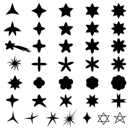 illustration of different star setのイラスト素材