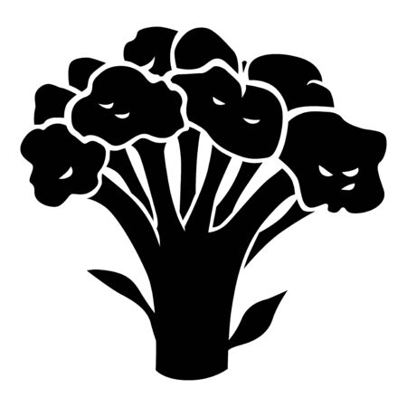 Vector illustration of broccoli cabbage silhouette iconのイラスト素材
