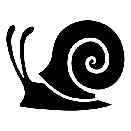 Vector illustrations of silhouette of snail iconのイラスト素材
