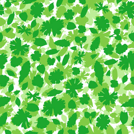 Vector illustrations of green grass leaves pattern seamlessのイラスト素材