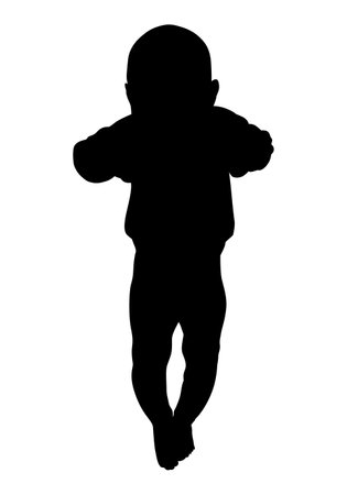 vector illustrations silhouette of baby iconのイラスト素材