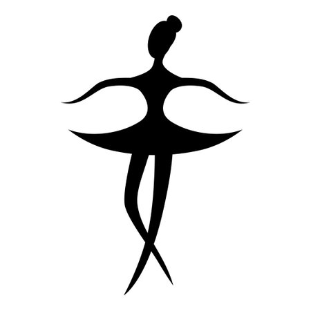 Vector illustrations of stylized image ballet woman iconのイラスト素材