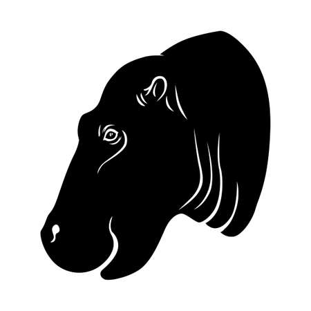 Vector illustration of hippo head iconのイラスト素材