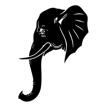 Vector illustration of icon of elephant headのイラスト素材
