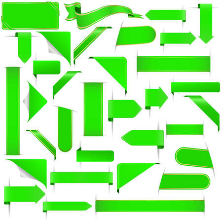 green stickersのイラスト素材
