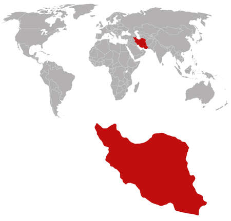 Iran on the world mapのイラスト素材