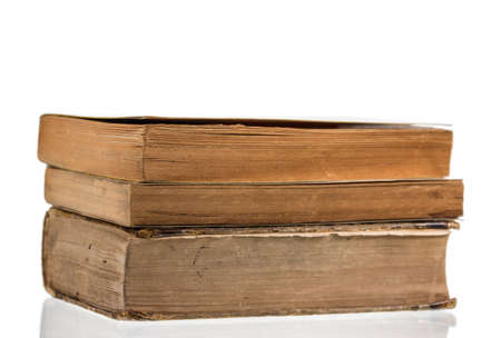 Old books on white backgroundの写真素材