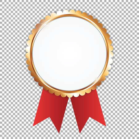 White award banner with golden frame and red ribbonsのイラスト素材