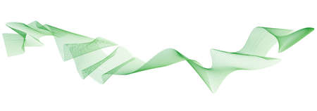 Abstract green wave lines on white background