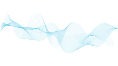 Abstract blue wave lines on white background