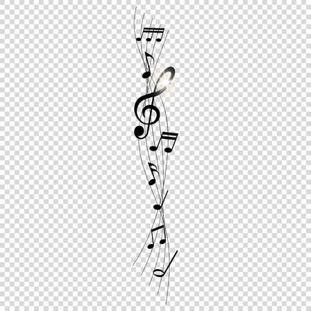 Musical notes melody on transparent backgroundのイラスト素材