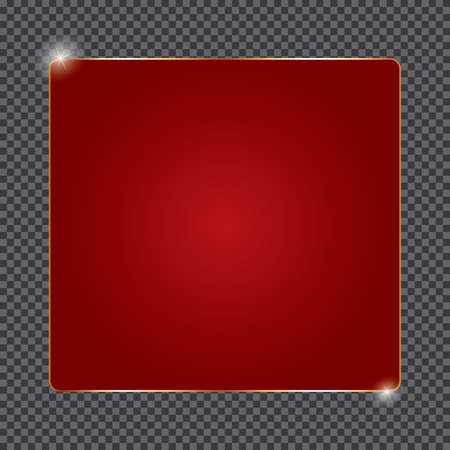 Red banner with golden frame and on transparent backgroundのイラスト素材