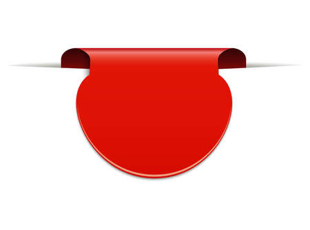 Red arrow bookmark banner for any text on white backgroundのイラスト素材