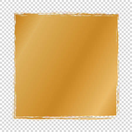 Golden brush painted circle banner on transparent backgroundのイラスト素材