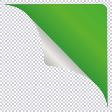 Green corner banner design element isolated on transparent backgroundのイラスト素材