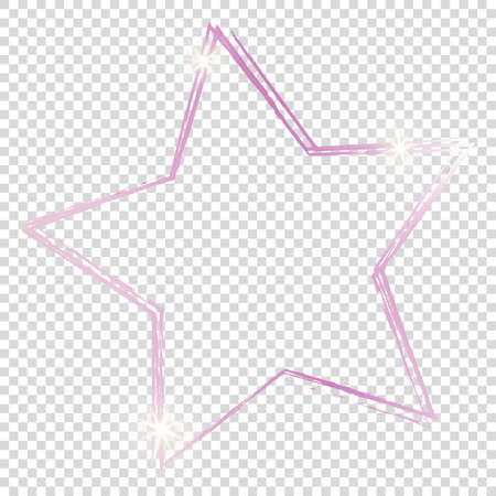 Red star frame isolated on transparent backgroundのイラスト素材