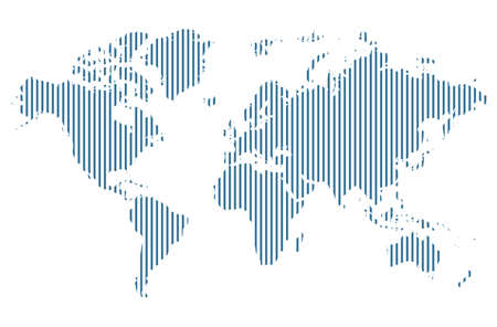Blue world map lines silhouette on white backgroundのイラスト素材