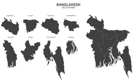 Map of Bangladeshon on white backgroundのイラスト素材