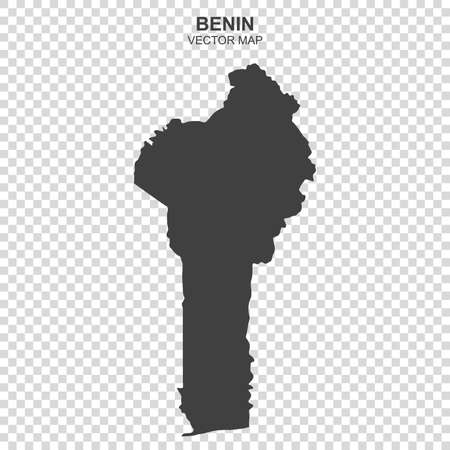 Vector map of Benin with states on transparent backgroundのイラスト素材