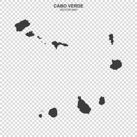 Political map of Cabo Verde isolated on transparent backgroundのイラスト素材
