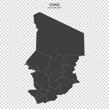 Vector political map of Chad on white backgroundのイラスト素材