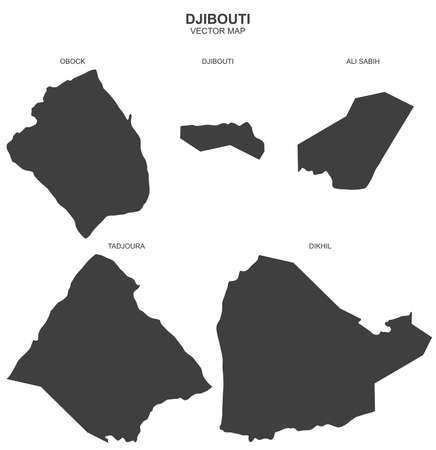 Vector political map of Djibouti on white backgroundのイラスト素材