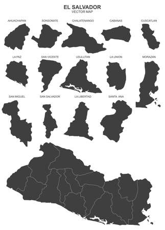 Political map of El Salvador on white backgroundのイラスト素材