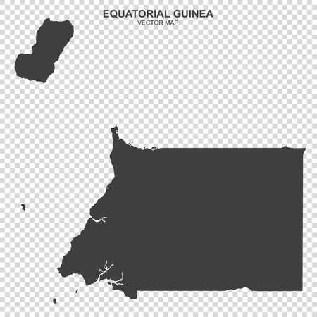 Vector political map of Equatorial Guinea on transparent backgroundのイラスト素材