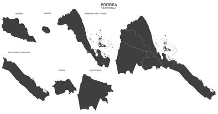 Vector political map of Eritrea on white backgroundのイラスト素材