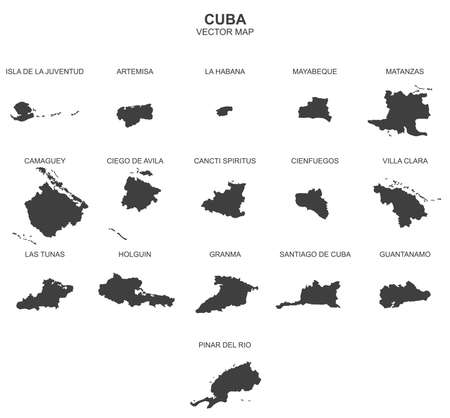 Political map of Cuba on white backgroundのイラスト素材