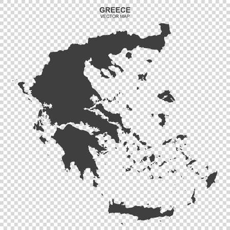 Vector political map of Greece on transparent backgroundのイラスト素材