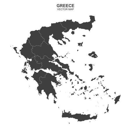 Vector political map of Greece on white backgroundのイラスト素材