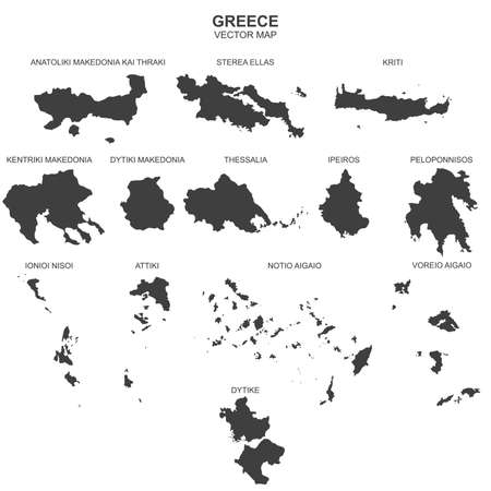 Vector political map of Greece on white backgroundのイラスト素材