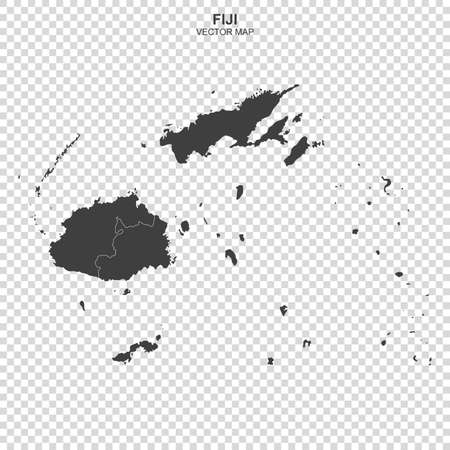 Vector map of Fiji on transparent backgroundのイラスト素材