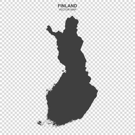 Vector political map of Finland on transparent backgroundのイラスト素材