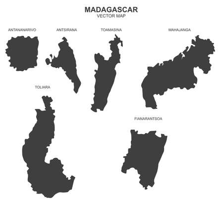 Political map of Madagascar isolated on white backgroundのイラスト素材