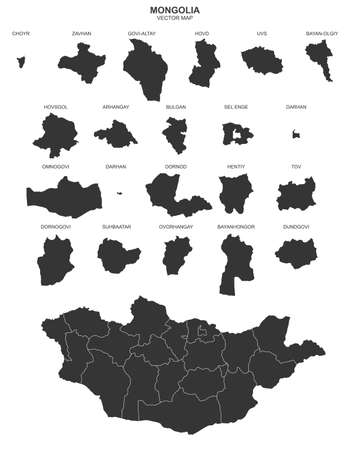 Vector map of Mongolia on white backgroundのイラスト素材