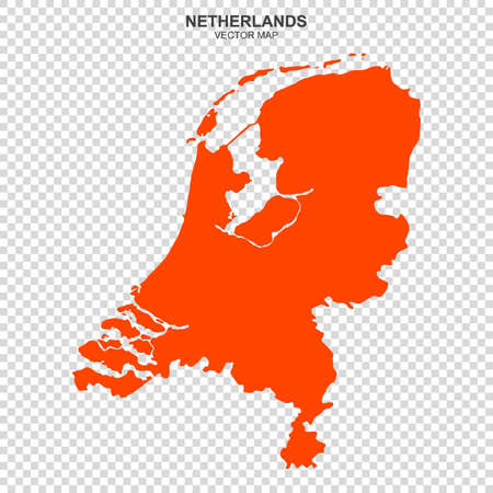 Political map of Netherlands isolated on transparent backgroundのイラスト素材