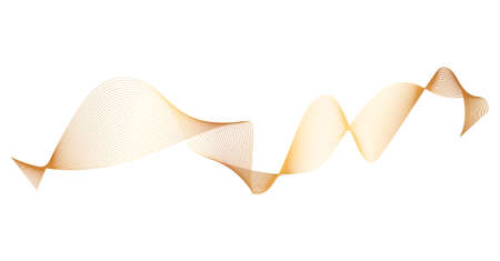 Abstract gold wave lines on white background