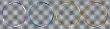 Set of round banners with golden frame on transparent backgroundのイラスト素材