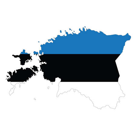 Vector map flag of Estonia isolated on white backgroundのイラスト素材