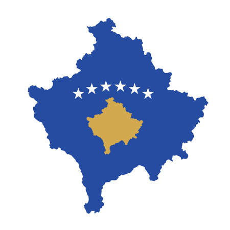 Vector map flag of Kosovo isolated on white backgroundのイラスト素材