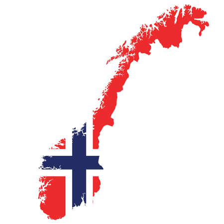 Vector map flag of Norway isolated on white backgroundのイラスト素材