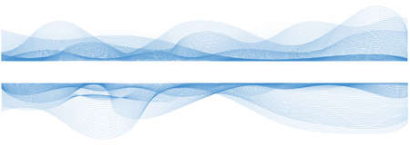 Abstract wave lines frame on white background