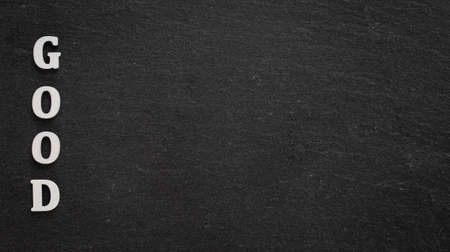 GOOD  text on blackboardの写真素材