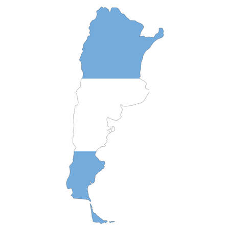 Vector map flag of Argentina isolated on white backgroundのイラスト素材
