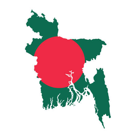 Vector map flag of Bangladesh isolated on white backgroundのイラスト素材
